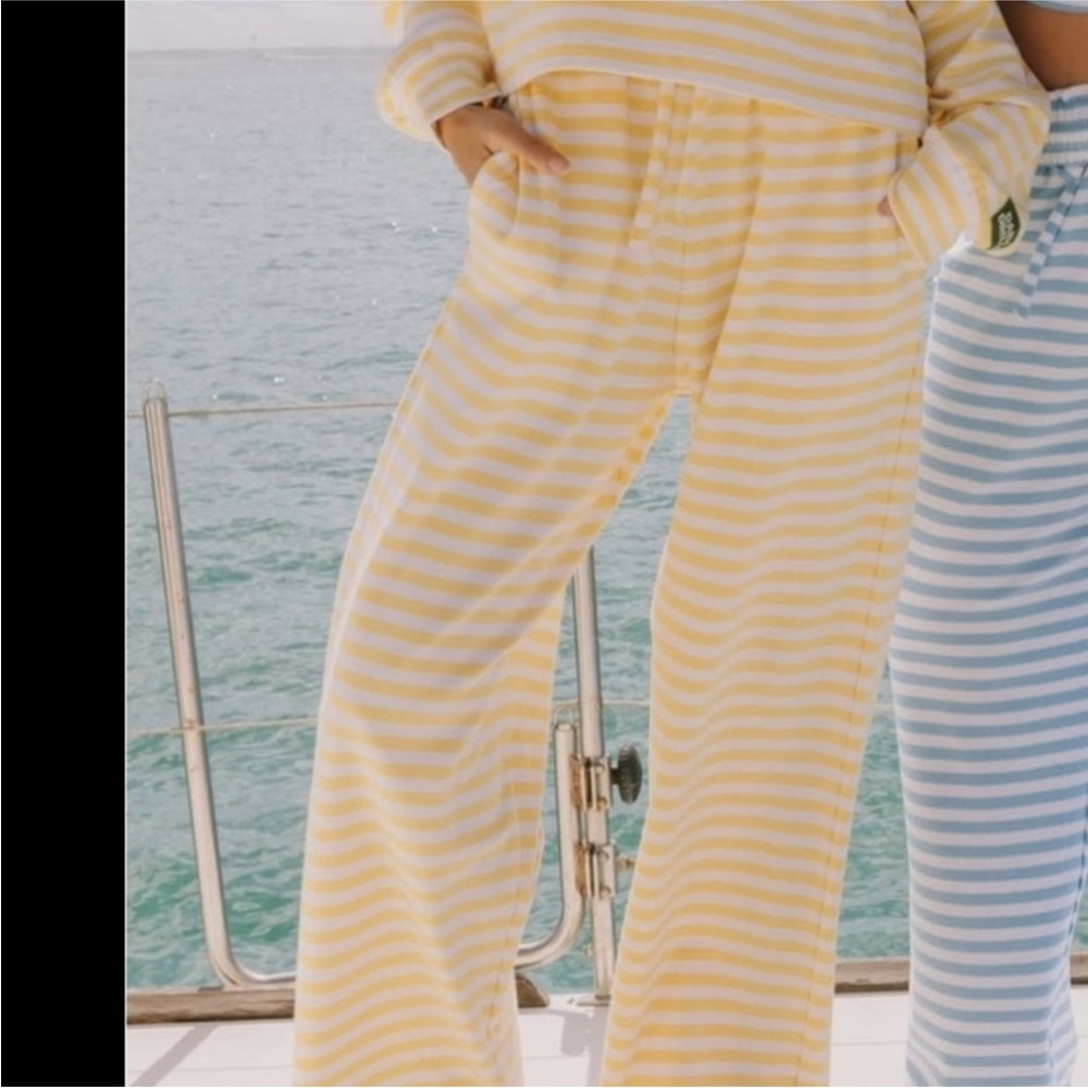 Daily Drills Yellow Striped Womens Pants & Long sleeve